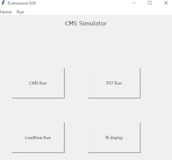 Fig. 1: Graphical layout of the CMS Model with four functionalities: (1) CMS Run, (2) Pst Run, (3) Load Flow Run, and (4) IR Display Measurements. Fig. 1: Graphical layout of the CMS Model with four functionalities: (1) CMS Run, (2) Pst Run, (3) Load Flow Run, and (4) IR Display Measurements.
