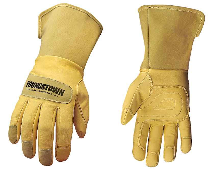 Linemen's Leather Glove Features Wide Cuff