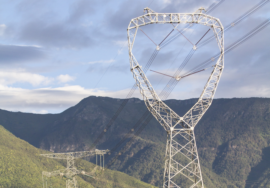 Power lines in Yunna, China.