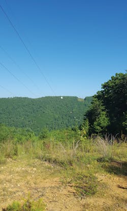View of long transmission span. View of long transmission span.