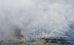 The Salt Fire approaching SRP transmission lines, burning for more than 10 miles along the utility's 500-kV corridor. The Salt Fire approaching SRP transmission lines, burning for more than 10 miles along the utility's 500-kV corridor.