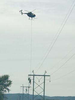 Aerial assisted wire clipping eliminates the need for ground based access and climbing structures. Aerial assisted wire clipping eliminates the need for ground based access and climbing structures.