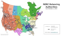 Figure 1. NERC balancing authorities map (2015) Figure 1. NERC balancing authorities map (2015)