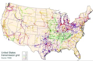 Figure 2. U.S. power transmission grid