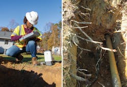 Dominion Energy Program Manager inspects underground cable pull.