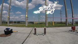 Experimental testing of arcing earth faults in compound of grid substation.