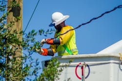 During restoration following Hurricane Zeta, crews encountered challenges including accessibility issues, rear-lot broken poles, and significant vegetation issues, including limbs entangled in electrical lines, that needed to be cleared as crews worked on repairing the system.