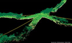Risk map in 3D with the vegetation layer. Risk map in 3D with the vegetation layer.