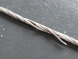 A sample of replaced conductor confirms advanced corrosion as predicted by model. A sample of replaced conductor confirms advanced corrosion as predicted by model.