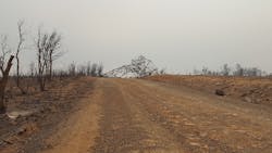 This steel lattice tower on the Shasta-to-Cottonwood #2 transmission line near Keswick Dam in Redding, California, was destroyed during the Carr Fire that raged through Shasta and Trinity Counties in July and August 2018. This steel lattice tower on the Shasta-to-Cottonwood #2 transmission line near Keswick Dam in Redding, California, was destroyed during the Carr Fire that raged through Shasta and Trinity Counties in July and August 2018.