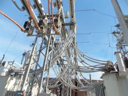 Existing industrial substation transformer banks and bus work. Existing industrial substation transformer banks and bus work.