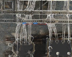 LiDAR scan-derived 3-D point cloud of substation. Accurate measurement of equipment locations utilizing point cloud. LiDAR scan-derived 3-D point cloud of substation. Accurate measurement of equipment locations utilizing point cloud.
