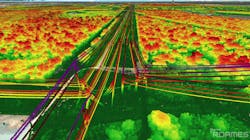 Aerial LiDAR can capture transmission, distribution or underbuilt lines. Vegetation clearance rules can be applied by differing conductor types or voltages, allowing a single capture to work for any asset type. Aerial LiDAR can capture transmission, distribution or underbuilt lines. Vegetation clearance rules can be applied by differing conductor types or voltages, allowing a single capture to work for any asset type.