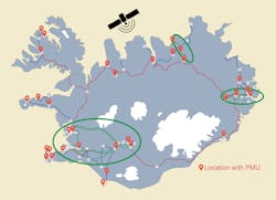 Locations of substations installed with PMUs. Locations of substations installed with PMUs.