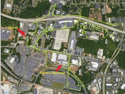 Figure 2: Neighborhoods in the vicinity of the CATS bus depot upgraded with DC fast chargers will enjoy improved air quality through the elimination of diesel emissions by the change to all-electric buses. Figure 2: Neighborhoods in the vicinity of the CATS bus depot upgraded with DC fast chargers will enjoy improved air quality through the elimination of diesel emissions by the change to all-electric buses.