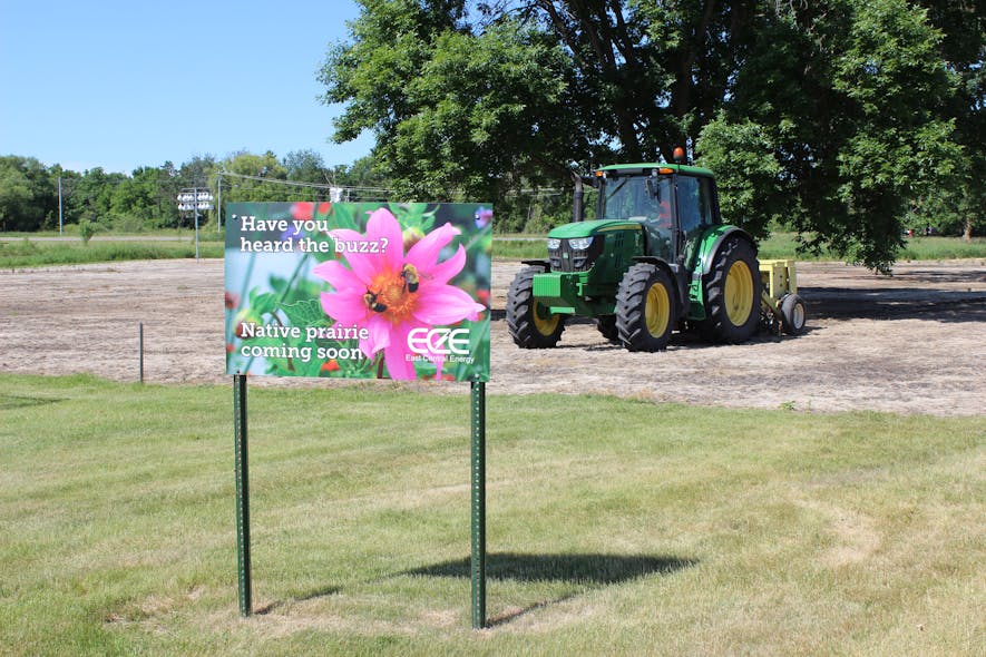 In July 2020, pollinator habitat was prepped for seeding at ECE&rsquo;s Braham, Minnesota, headquarters.