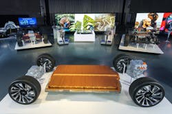 General Motors reveals its all-new modular platform and battery system, Ultium, Wednesday, March 4, 2020, at the Design Dome on the GM Tech Center campus in Warren, Michigan. General Motors reveals its all-new modular platform and battery system, Ultium, Wednesday, March 4, 2020, at the Design Dome on the GM Tech Center campus in Warren, Michigan.
