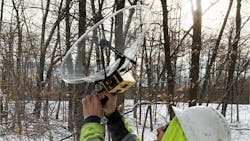 LREC lineworker performs field location after technology assessments. LREC lineworker performs field location after technology assessments.