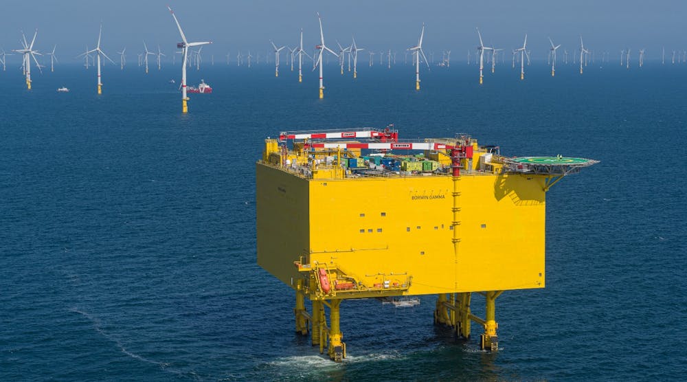 North Sea platform BorWin gamma, operated by Dutch Netherlands system operator, TenneT, transmitting 900-MW wind power through 320-kV dc to onshore