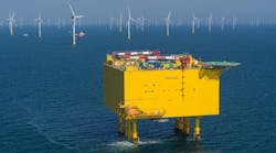 North Sea platform BorWin gamma, operated by Dutch Netherlands system operator, TenneT, transmitting 900-MW wind power through 320-kV dc to onshore North Sea platform BorWin gamma, operated by Dutch Netherlands system operator, TenneT, transmitting 900-MW wind power through 320-kV dc to onshore