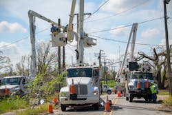 Line workers repair extensive damage caused by Hurricane Laura in north Lake Charles, Louisiana. Line workers repair extensive damage caused by Hurricane Laura in north Lake Charles, Louisiana.