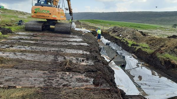 Cable works underway in Shetland.