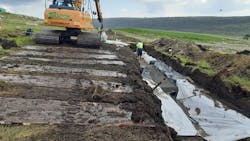 Cable works underway in Shetland. Cable works underway in Shetland.