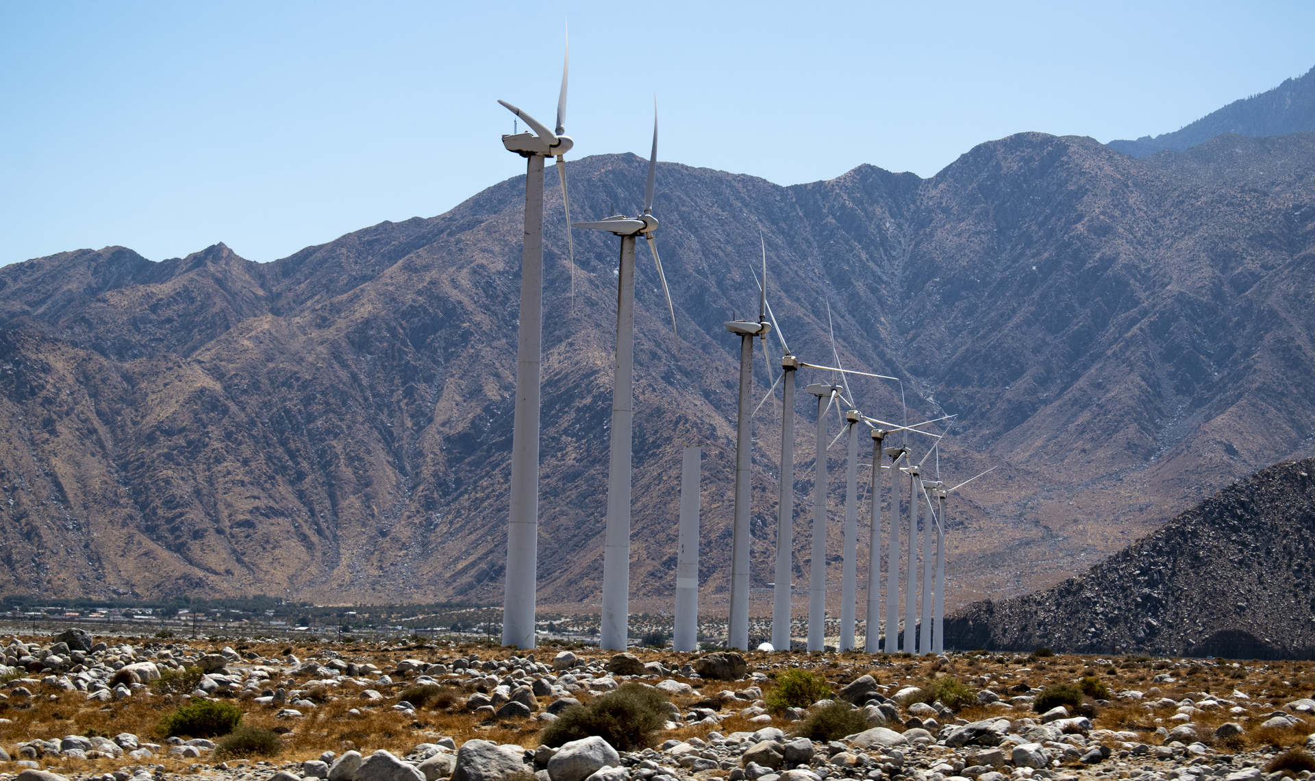 Wind turbines at Palm Springs, California
