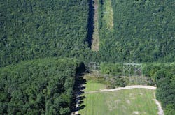 FirstEnergy’s wild terrain in northern Pennsylvania with the 230 kV corridor shown on the left. FirstEnergy’s wild terrain in northern Pennsylvania with the 230 kV corridor shown on the left.