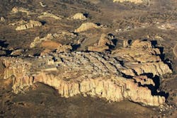 An aerial view of the Pueblo of Acoma, the “Sky City”. An aerial view of the Pueblo of Acoma, the “Sky City”.