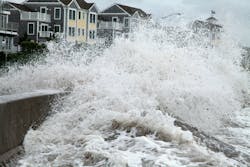 Waves breach a seawall during Hurricane Irene Waves breach a seawall during Hurricane Irene
