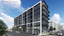 As this rendering shows, a mixed-use development was built above and on each side of substation facility. As this rendering shows, a mixed-use development was built above and on each side of substation facility.