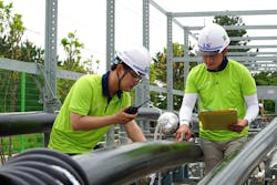 The superconducting cable system configuration used empty conduits between the two substations for the installation of a 23-kV three-phase HTS cable with a capacity of 50 MVA and a cryogen liquid nitrogen (LN2) circulating tube. The superconducting cable system configuration used empty conduits between the two substations for the installation of a 23-kV three-phase HTS cable with a capacity of 50 MVA and a cryogen liquid nitrogen (LN2) circulating tube.