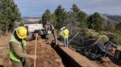 SDG&amp;E crews trenched parts of transmission line along Lookout Road in Rancho Cuyamaca State Park.