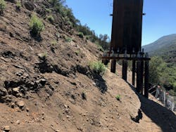 During 10-year project, line crews overcame numerous pole-installation challenges — steep inclines and hard drilling. During 10-year project, line crews overcame numerous pole-installation challenges — steep inclines and hard drilling.