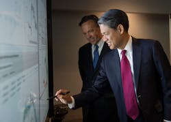 Gil Quiniones and his successor Justin E. Driscoll Gil Quiniones and his successor Justin E. Driscoll