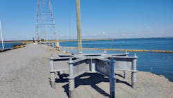 With minimal working room available for installation, these helical piles were installed using smaller equipment that eliminated the need for concrete which would have proved logistically challenging to deliver on-site. With minimal working room available for installation, these helical piles were installed using smaller equipment that eliminated the need for concrete which would have proved logistically challenging to deliver on-site.