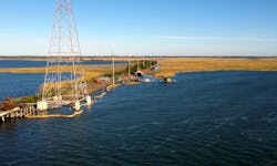 The transition from standard access to access by water was a calculated process that required several adjustments. Turbidity curtains were used as part of our environmental controls to contribute to the sustainability efforts of the project. These curtains protect sediment runoff in the Grassy Sound Channel. The transition from standard access to access by water was a calculated process that required several adjustments. Turbidity curtains were used as part of our environmental controls to contribute to the sustainability efforts of the project. These curtains protect sediment runoff in the Grassy Sound Channel.