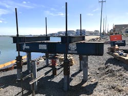 Final setup of the load testing. The testing measures tension and/or compression. Final setup of the load testing. The testing measures tension and/or compression.