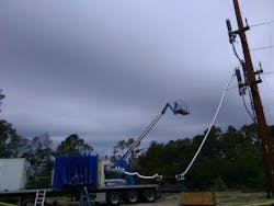 Line testing of an overhead portion of the project. Line testing of an overhead portion of the project.