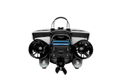 A Revolution underwater drone by Deep Trekker, equipped with a grabbing arm. A Revolution underwater drone by Deep Trekker, equipped with a grabbing arm.