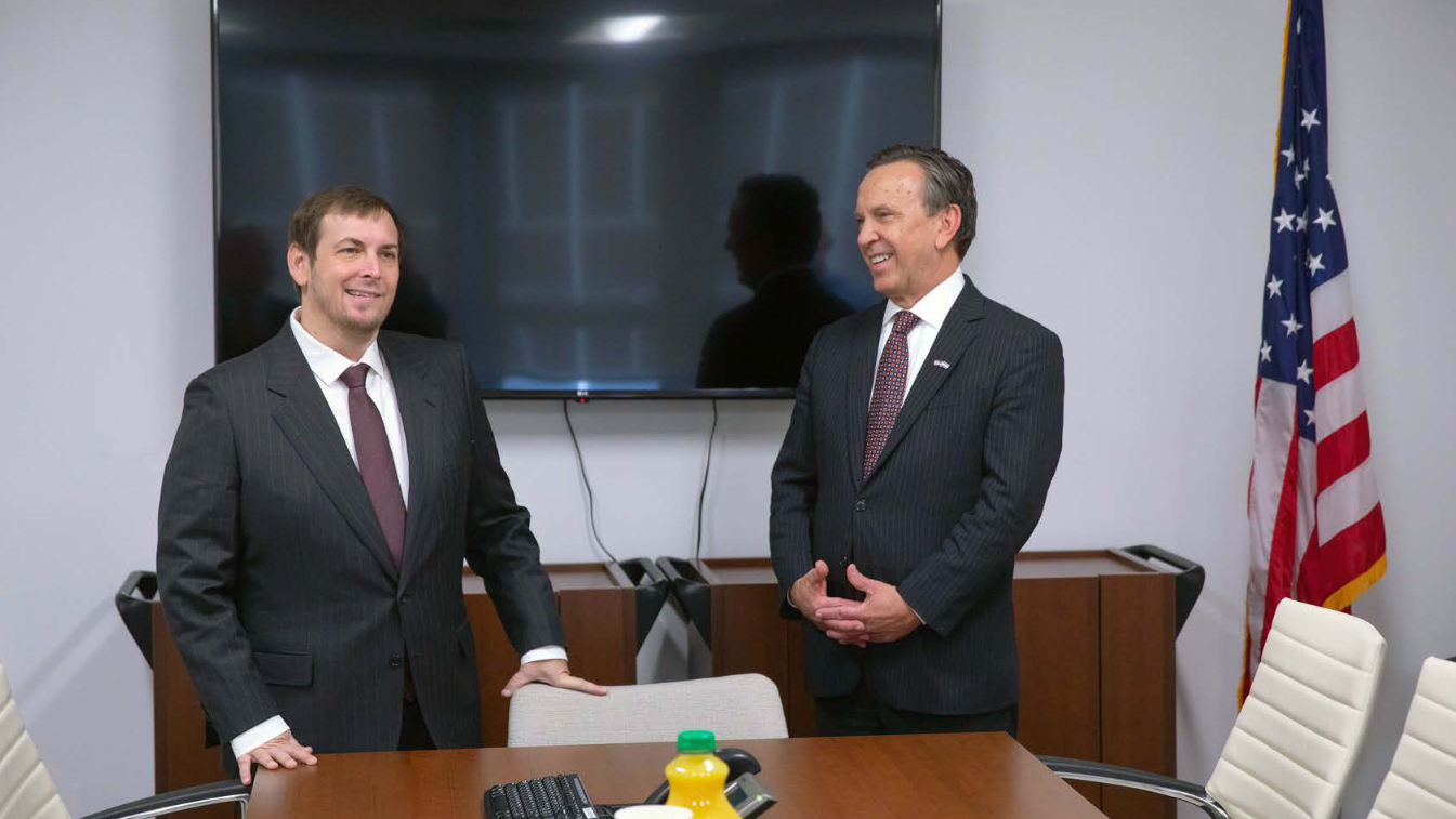 New York Power Authority Interim President and CEO Justin E. Driscoll and Israel's Consul General Asaf Zamir