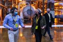 Energy Secretary Jennifer Granholm visits Exelon&rsquo;s Braidwood Generating Station. Exelon won a DOE grant in August 2021 to explore the potential benefits of onsite hydrogen production at Nine Mile Point Nuclear Station in Oswego, N.Y.