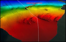 A time domain reflectometer testing of the failed submarine cable in southeast Alaska. A time domain reflectometer testing of the failed submarine cable in southeast Alaska.