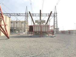 The 400 kV switchyard at the New Izki Grid Substation.