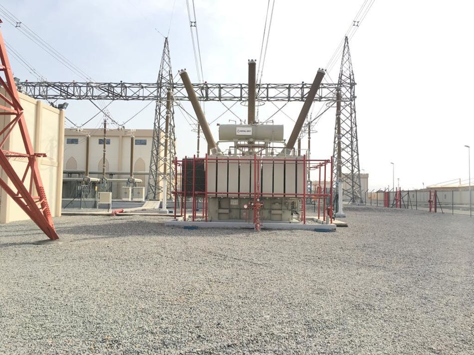 The 400 kV switchyard at the New Izki Grid Substation.
