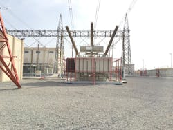 The 400 kV switchyard at the New Izki Grid Substation. The 400 kV switchyard at the New Izki Grid Substation.