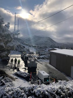 Generator delivered on a chilly morning in the Cuyamaca Mountains in eastern San Diego County. Generator delivered on a chilly morning in the Cuyamaca Mountains in eastern San Diego County.