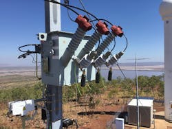 SPU devices deployed on a utility pole in the field. SPU devices deployed on a utility pole in the field.