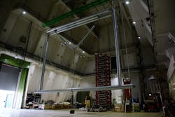 The laboratory test set-up for the 420 kV insulators. The laboratory test set-up for the 420 kV insulators.